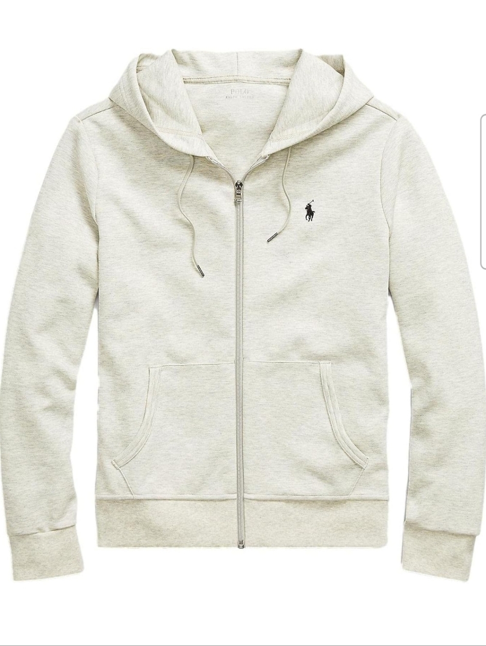 Polo Ralph Lauren Men's White Cotton Blend Full Zip Pullover Hoodie (2XL)